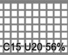 Neliöreikälevy RST (AISI304) 2.0x1000x2000mm C15 U20 56%