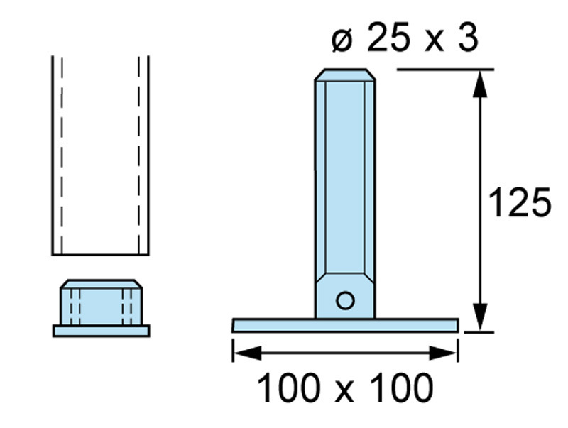 Luiska Kuumasinkitty 1300x5000mm RST kaide yhdellä sivulla